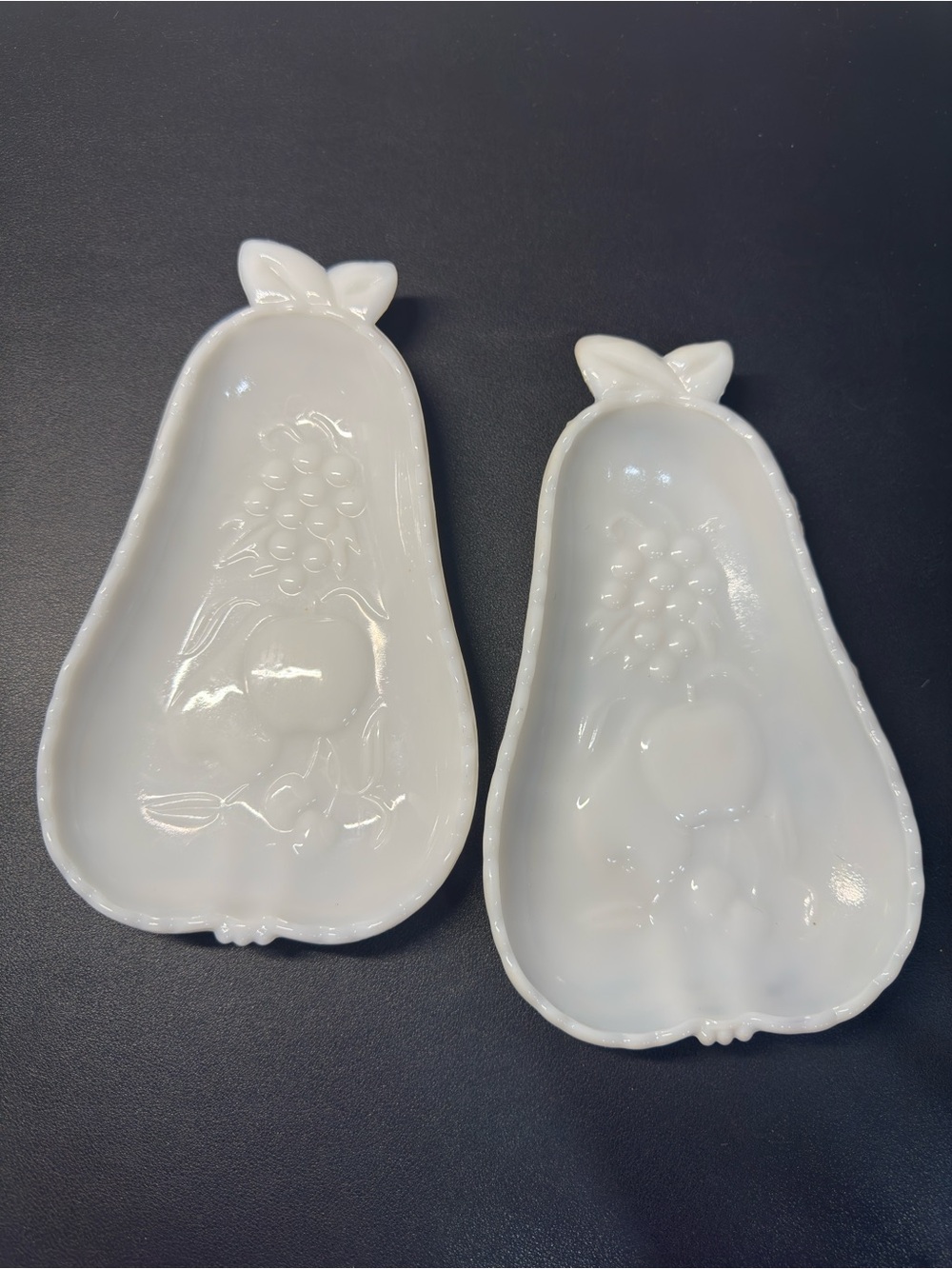 Milk Glass Pear-Shaped Decorative Dishes - Home Accents
